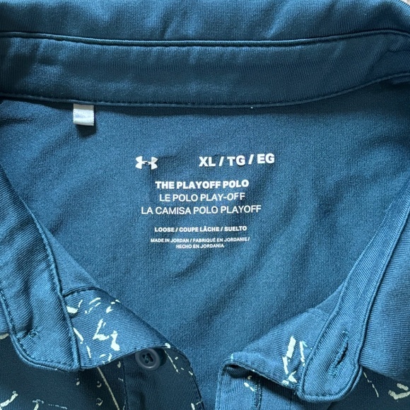 Under Armour Men's Polo Shirt - Dark Green with Light Green Accents - Picture 4 of 8